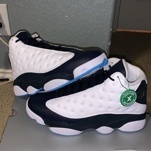 Jordan 13 Retro Obsidian Powder Blue White.